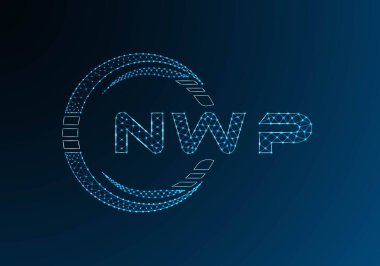 NWP düşük poli harfli logo vektör tasarımı. NWP düşük polyester logo tasarımı. Düşük polyester logo.