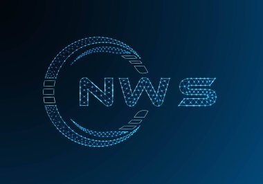 NWS düşük poli harfli logo vektör tasarımı. NWS düşük polyester logo tasarımı. Düşük polyester logo.