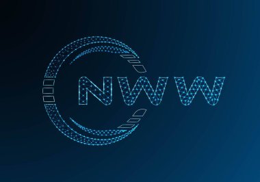 NWW düşük poli harfli logo vektör tasarımı. NWW düşük polyester logo tasarımı. Düşük polyester logo.