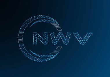 NWV düşük poli harfli logo vektör tasarımı. NWV düşük polyester logo tasarımı. Düşük polyester logo.