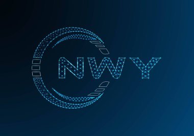 NWY düşük poli harfli logo vektör tasarımı. NWY düşük polyester logo tasarımı. Düşük polyester logo.