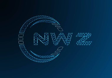 NWZ düşük poli harfli logo vektör tasarımı. NWZ düşük polyester logo tasarımı. Düşük polyester logo.