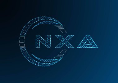 NXA düşük poli harfli logo vektör tasarımı. NXA düşük polyester logo tasarımı. Düşük polyester logo.