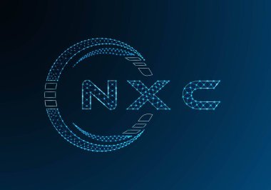 NXC düşük poli harfli logo vektör tasarımı. NXC düşük poli logo tasarımı. Düşük polyester logo.