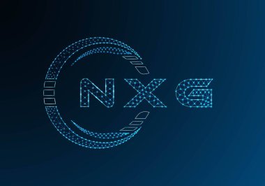 NXG düşük poli harfli logo vektör tasarımı. NXG düşük poli logo tasarımı. Düşük polyester logo.
