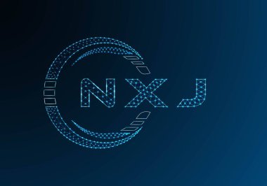 NXJ düşük poli harfli logo vektör tasarımı. NXJ düşük polyester logo tasarımı. Düşük polyester logo.