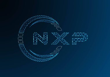 NXP düşük poli harfli logo vektör tasarımı. NXP düşük poli logo tasarımı. Düşük polyester logo.