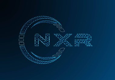 NXR düşük poli harfli logo vektör tasarımı. NXR düşük poli logo tasarımı. Düşük polyester logo.