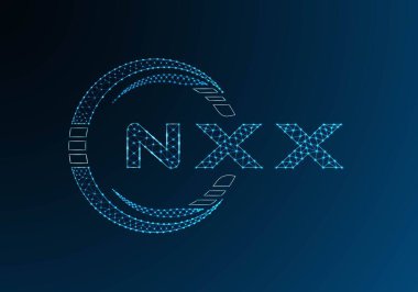 NXX düşük poli harfli logo vektör tasarımı. NXX düşük poli logo tasarımı. Düşük polyester logo.
