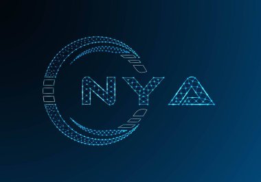 NYA düşük poli harfli logo vektör tasarımı. NYA düşük polyester logo tasarımı. Düşük polyester logo.