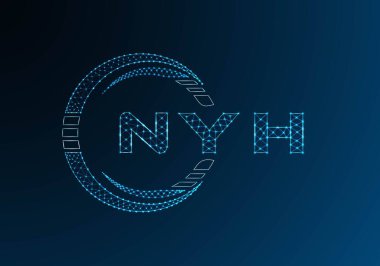 NYH düşük poli harfli logo vektör tasarımı. NYH düşük polyester logo tasarımı. Düşük polyester logo.