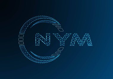 NYM düşük poli harfli logo vektör tasarımı. NYM düşük polyester logo tasarımı. Düşük polyester logo.