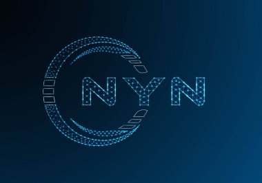 NYN düşük poli harfli logo vektör tasarımı. NYN alt polyester logo tasarımı. Düşük polyester logo.