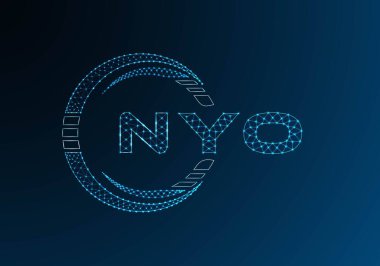 NYO düşük poli harfli logo vektör tasarımı. NYO düşük polyester logo tasarımı. Düşük polyester logo.