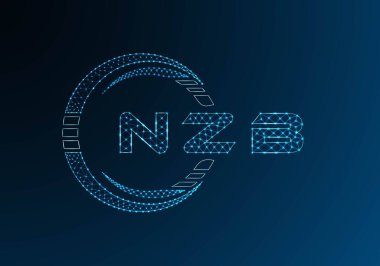 NZB düşük poli harfli logo vektör tasarımı. NZB düşük poli logo tasarımı. Düşük polyester logo.