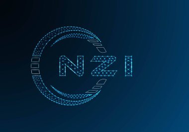 NZI düşük poli harfli logo vektör tasarımı. NZI düşük polyester logo tasarımı. Düşük polyester logo.