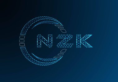 NZK düşük poli harfli logo vektör tasarımı. NZK düşük poli logo tasarımı. Düşük polyester logo.