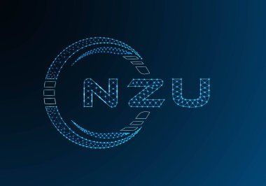 NZU düşük poli harfli logo vektör tasarımı. NZU düşük polyester logo tasarımı. Düşük polyester logo.