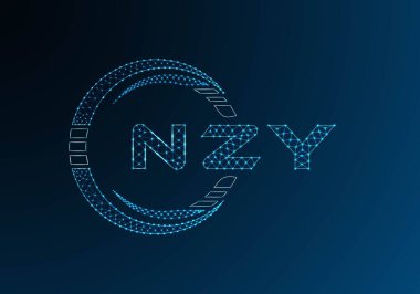 NZY düşük poli harfli logo vektör tasarımı. NZY düşük polyester logo tasarımı. Düşük polyester logo.