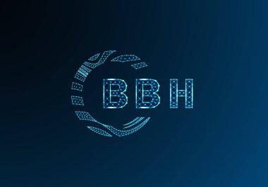 BBH düşük poli harfli logo vektör tasarımı. BBH düşük poli logo tasarımı. BBH benzersiz düşük polyester logo tasarımı.