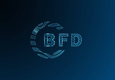 BFD düşük poli harfli logo vektör tasarımı. BFD düşük polyester logo tasarımı. BFD benzersiz düşük polyester logo tasarımı.