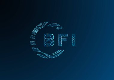 BFI düşük poli harfli logo vektör tasarımı. BFI düşük polyester logo tasarımı. BFI benzersiz düşük polyester logo tasarımı.