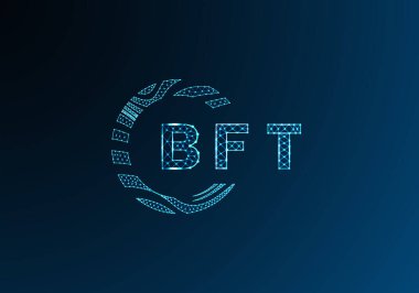BFT düşük poli harfli logo vektör tasarımı. BFT alt polyester logo tasarımı. BFT benzersiz düşük polyester logo tasarımı.