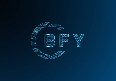 BFY düşük poli harfli logo vektör tasarımı. BFY düşük polyester logo tasarımı. BFY benzersiz düşük poli logo tasarımı.