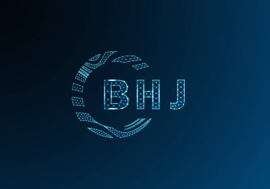 BHJ düşük poli harfli logo vektör tasarımı. BHJ düşük polyester logo tasarımı. BHJ benzersiz düşük polyester logo tasarımı.