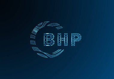 BHP düşük poli harfli logo vektör tasarımı. BHP düşük polyester logo tasarımı. BHP benzersiz düşük polyester logo tasarımı.