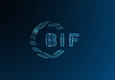 BIF düşük poli harfli logo vektör tasarımı. BIF düşük poli logo tasarımı. BIF benzersiz düşük polyester logo tasarımı.