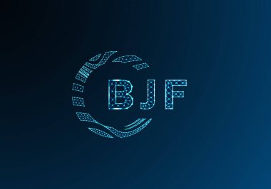 BJF düşük poli harfli logo vektör tasarımı. BJF düşük poli logo tasarımı. BJF benzersiz düşük polyester logo tasarımı.