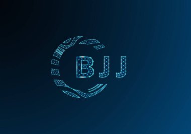 BJJ düşük poli harfli logo vektör tasarımı. BJJ düşük polyester logo tasarımı. BJJ benzersiz düşük polyester logo tasarımı.