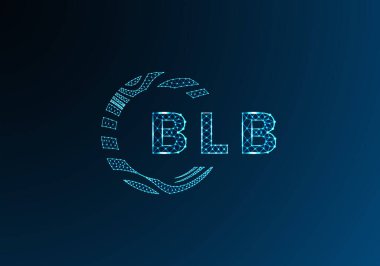 BLB düşük poli harfli logo vektör tasarımı. BLB düşük polyester logo tasarımı. BLB benzersiz düşük polyester logo tasarımı.