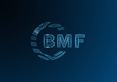 BMF düşük poli harfli logo vektör tasarımı. BMF düşük polyester logo tasarımı. BMF benzersiz düşük polyester logo tasarımı.