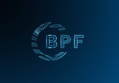 BPF düşük poli harfli logo vektör tasarımı. BPF düşük polyester logo tasarımı. BPF benzersiz düşük poli logo tasarımı.