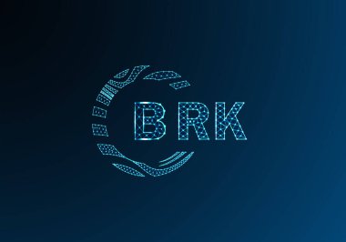 BRK düşük poli harfli logo vektör tasarımı. BRK alt poli logo tasarımı. BRK benzersiz düşük polyester logo tasarımı.