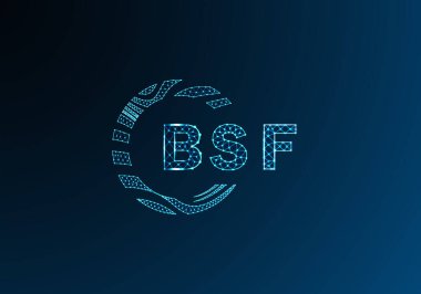 BSF düşük poli harfli logo vektör tasarımı. BSF düşük polyester logo tasarımı. BSF benzersiz düşük polyester logo tasarımı.