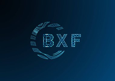 BXF düşük poli harfli logo vektör tasarımı. BXF düşük poli logo tasarımı. BXF benzersiz düşük polyester logo tasarımı.