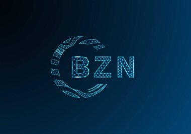 BZN düşük poli harfli logo vektör tasarımı. BZN düşük polyester logo tasarımı. BZN benzersiz düşük polyester logo tasarımı.