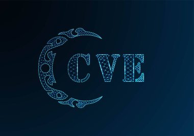 Düşük polyester harfli CVE tasarımı. Mavi renk gradyan arkaplan üzerinde CVE harfi logosu düşük poli vektör tasarımı. CVE logosu düşük poli tasarımı