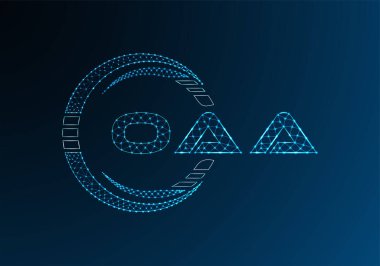 OAA düşük poli harfli logo vektör tasarımı. OAA düşük polyester logo tasarımı. Düşük polyester logo.