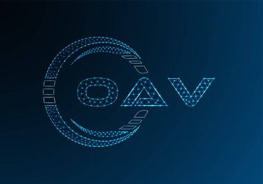 OAV düşük poli harfli logo vektör tasarımı. OAV düşük polyester logo tasarımı. Düşük polyester logo.