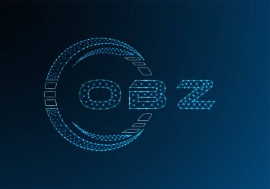 OBZ düşük poli harfli logo vektör tasarımı. OBZ düşük polyester logo tasarımı. Düşük polyester logo.