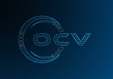 OCV düşük poli harfli logo vektör tasarımı. OCV düşük polyester logo tasarımı. Düşük polyester logo.