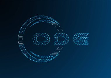 ODG düşük poli harfli logo vektör tasarımı. ODG düşük polyester logo tasarımı. Düşük polyester logo.