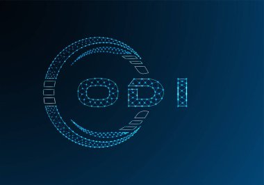 ODI düşük poli harfli logo vektör tasarımı. ODI düşük polyester logo tasarımı. Düşük polyester logo.