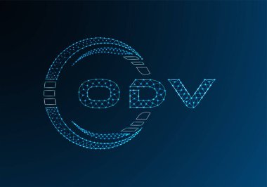 ODV düşük poli harfli logo vektör tasarımı. ODV düşük polyester logo tasarımı. Düşük polyester logo.