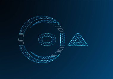 OIA düşük poli harfli logo vektör tasarımı. OIA düşük polyester logo tasarımı. Düşük polyester logo.