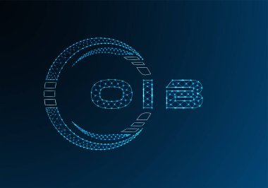 OIB düşük poli harfli logo vektör tasarımı. OIB düşük polyester logo tasarımı. Düşük polyester logo.